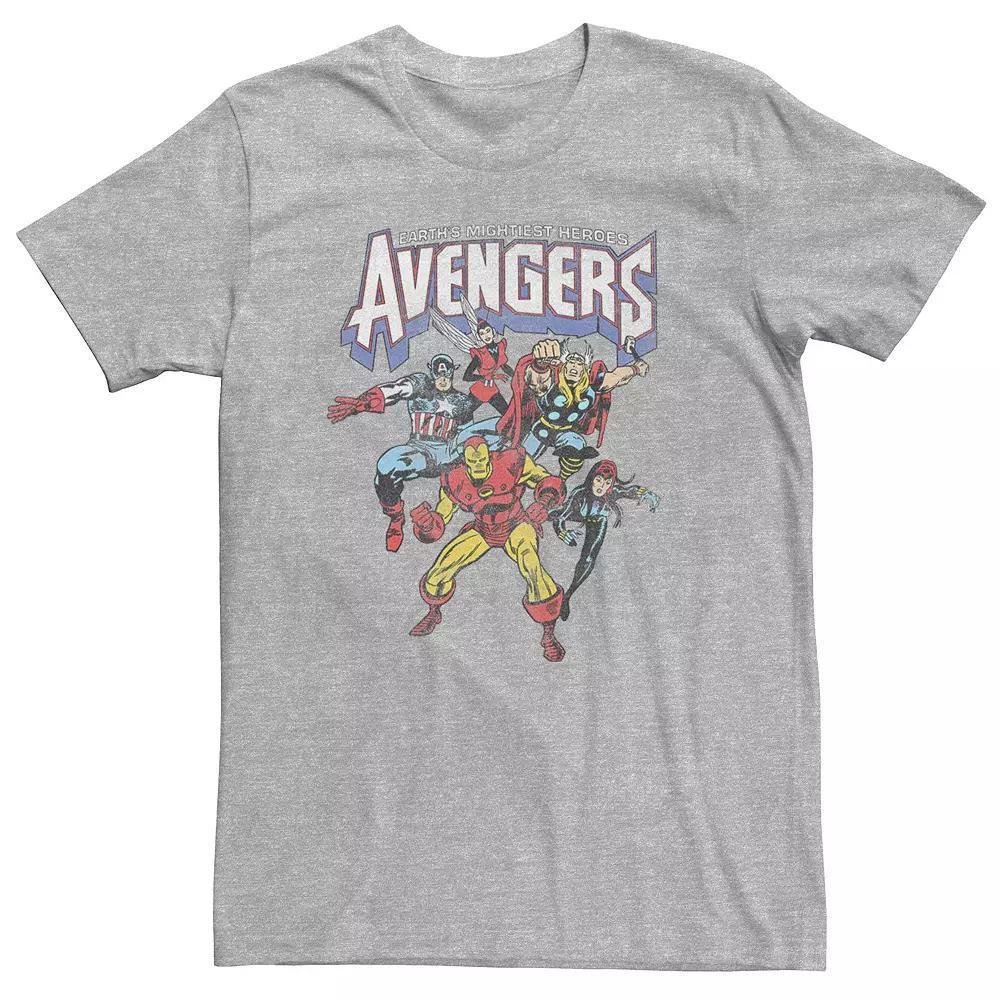 Big & Tall Marvel Avengers Classic Vintage Group Shot Tee, Men's, Size: 3XL, Athletic Grey Product Image