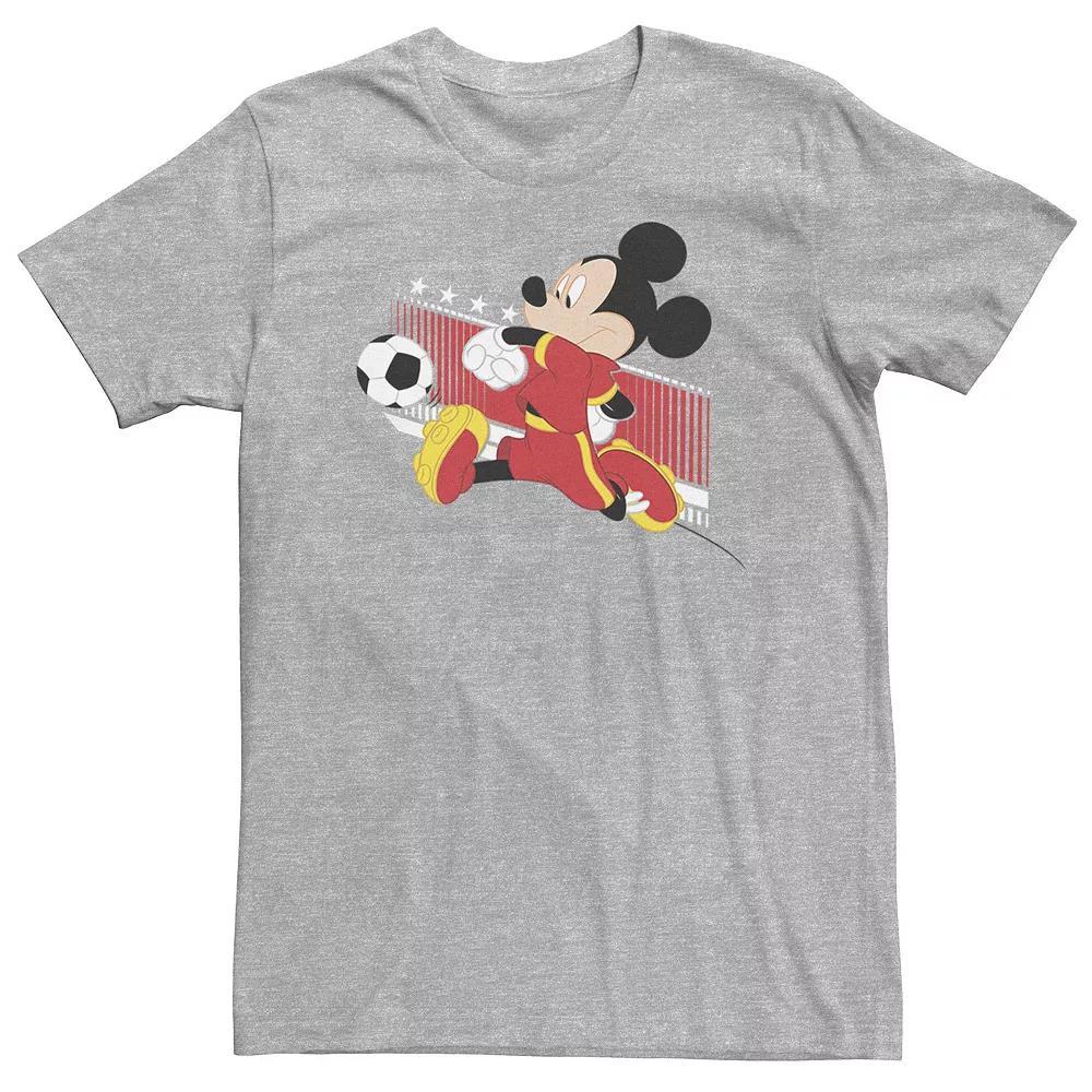 Big & Tall Disney Mickey Mouse Belgium Soccer Uniform Portrait Tee, Men's, Size: XXL Tall, Athletic Grey Product Image