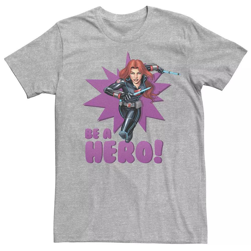 Men's Marvel Black Widow Avengers Assemble BE A HERO! Tee, Size: Large, Athletic Grey Product Image