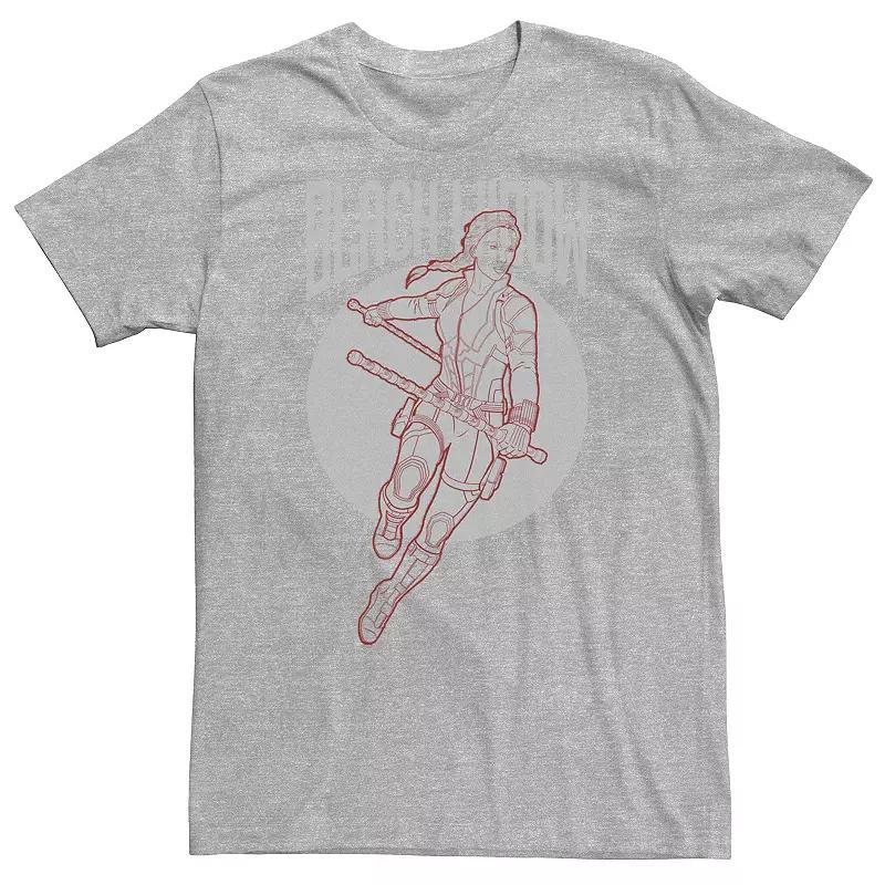 Big & Tall Marvel Avengers Endgame Black Widow Outline Poster Tee, Men's, Size: XL Tall, White Product Image