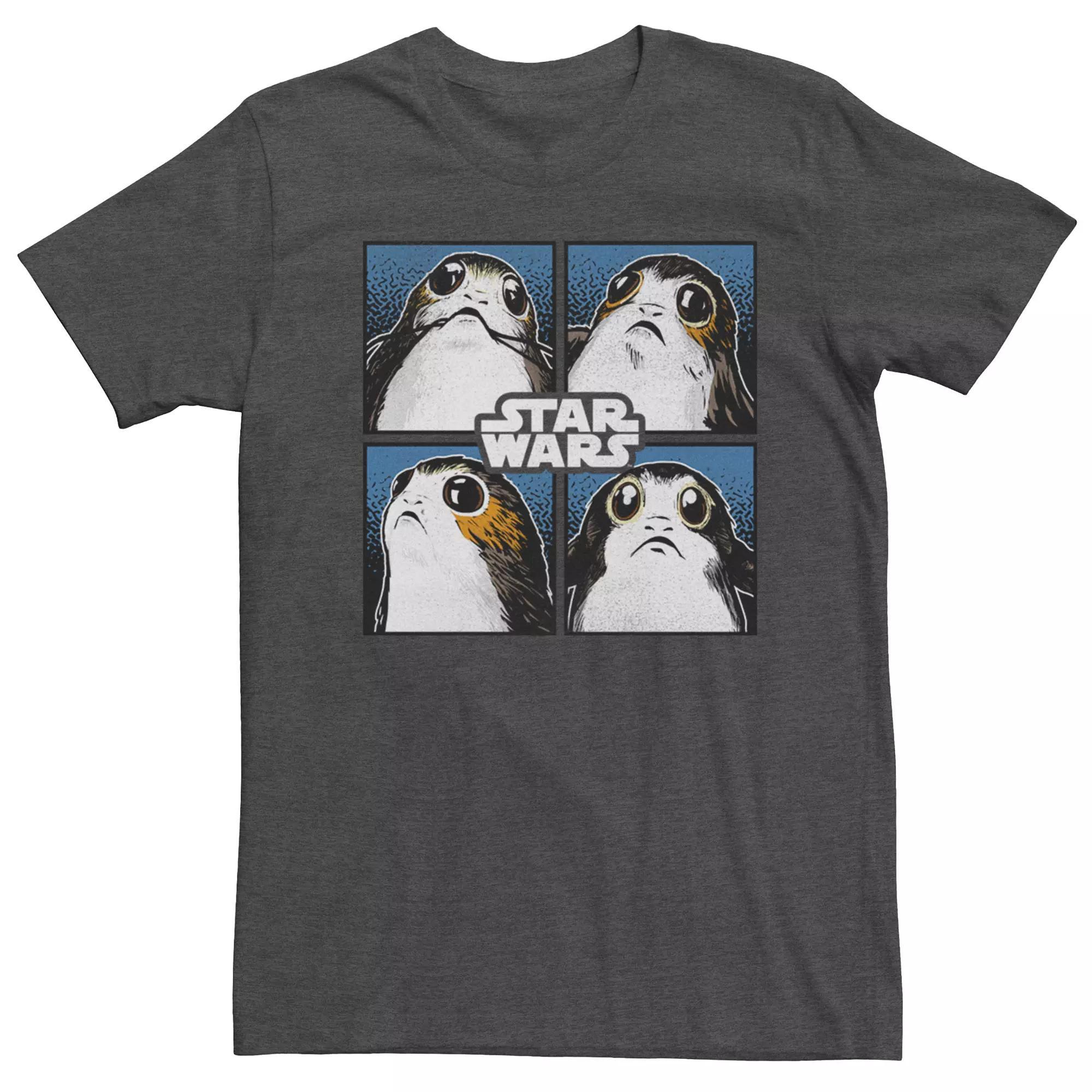 Mens Star Wars Episode 8 Porg Four Tee Grey Heather Product Image