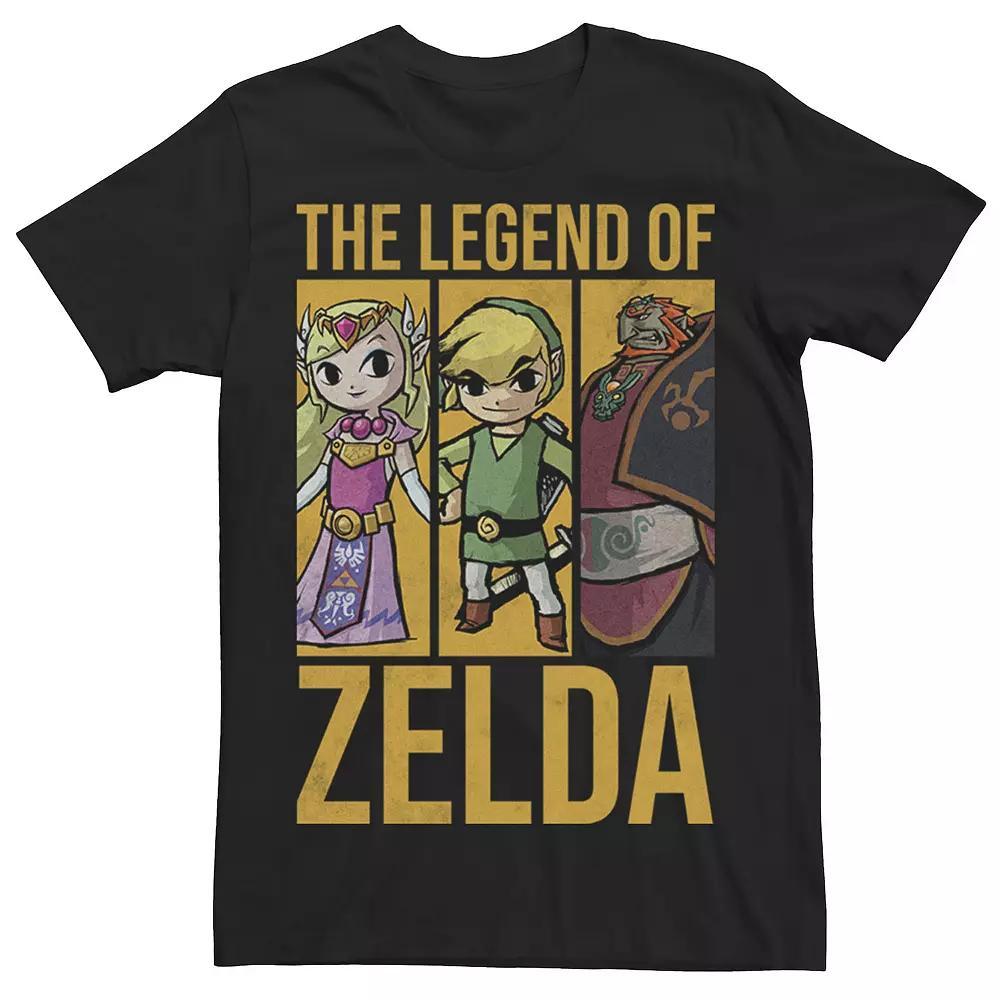 Men's Nintendo Zelda Trio Panels Tee, Size: Large, Black Product Image
