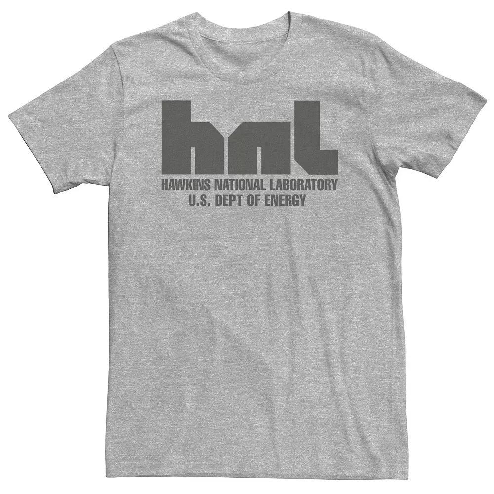 Big & Tall Netflix Stranger Things HNL Hawkins National Laboratory Logo Tee, Men's, Size: 3XL Tall, Athletic Grey Product Image