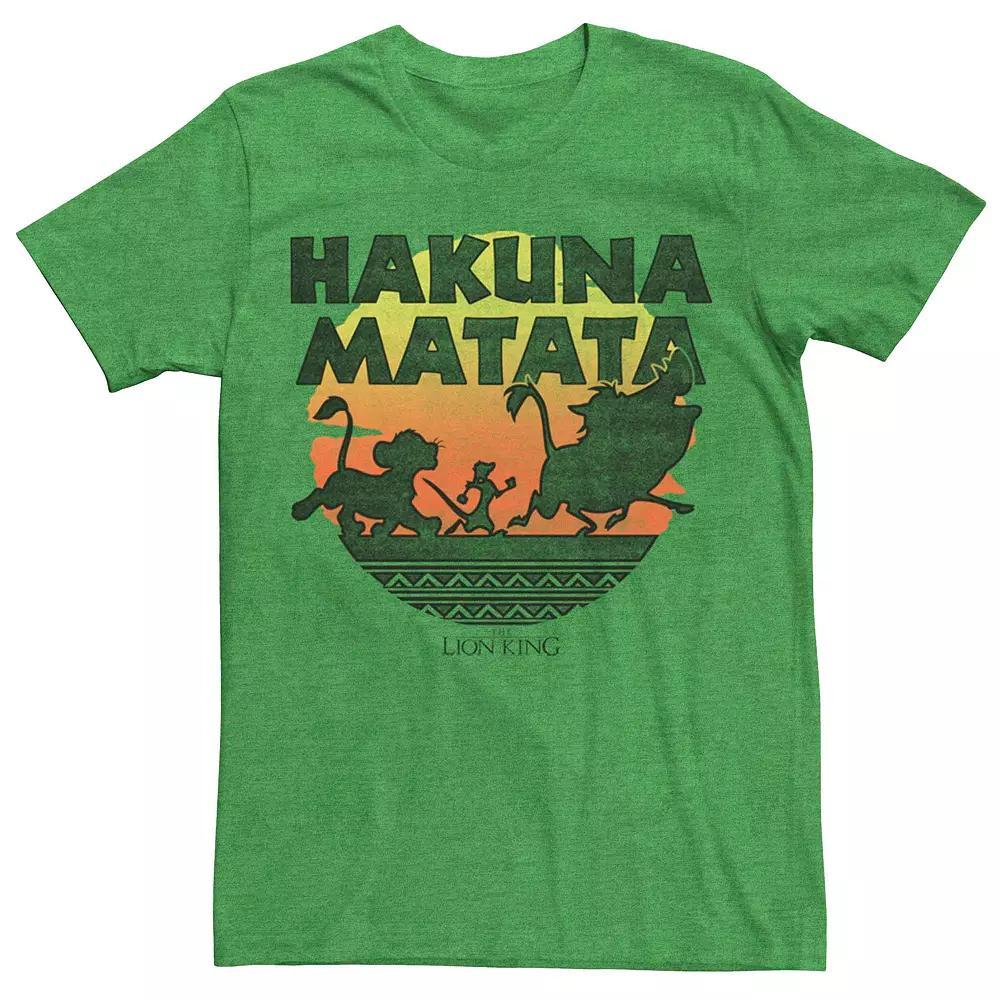 Men's Disney Lion King Simba, Timon, & Pumbaa Hakuna Matata Silhouette Retro Group Shot Tee, Size: XXL, Kelly Grey Product Image