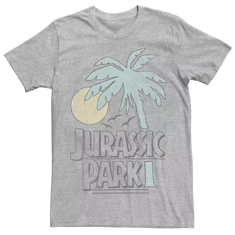 Men's Jurassic Park Palm Tree Sunset Logo Tee, Size: Large, Blue Product Image