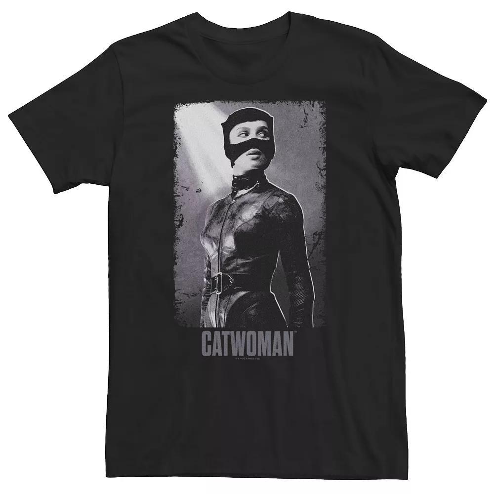 Big & Tall DC Batman Distressed Catwomen Tee, Men's, Size: 3XL Tall, Black Product Image