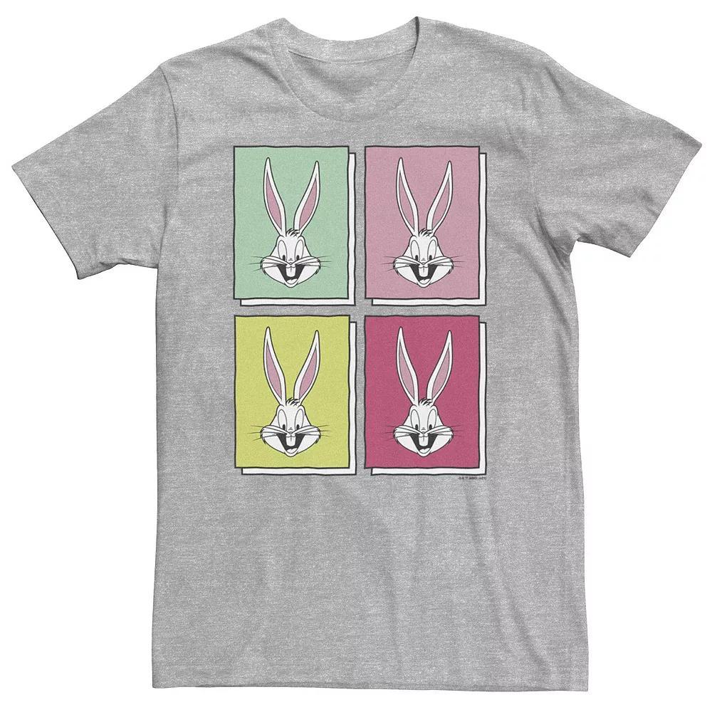 Big & Tall Looney Tunes Bugs Bunny Colored Boxed Portraits Tee, Men's, Size: 4XLT, Athletic Grey Product Image