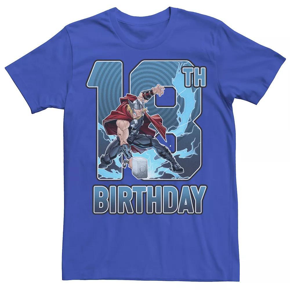 Men's Marvel Thor Hammer 18th Birthday Graphic Tee, Size: Medium, Royal Product Image