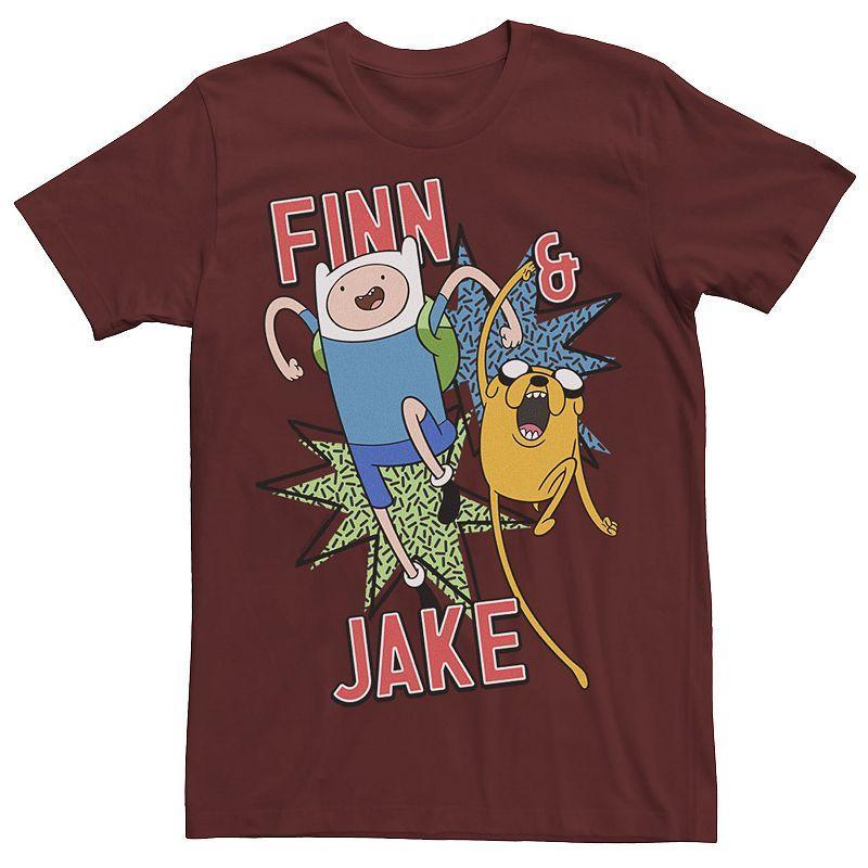 Men's Cartoon Network Adventure Time Finn & Jake Kapows Tee, Size: Small, Red Product Image