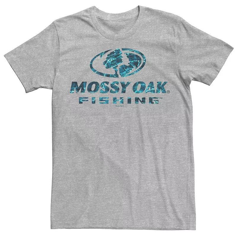 Men's Mossy Oak Fishing Blue Water Surface Logo Graphic Tee, Size: Medium, Athletic Grey Product Image