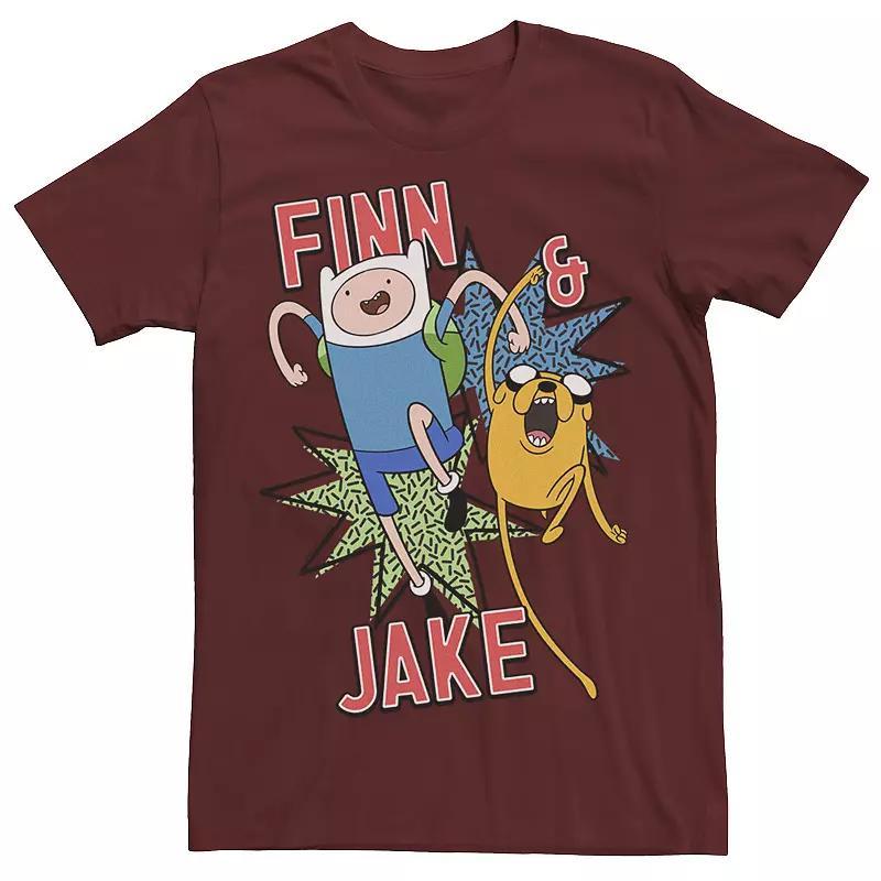 Men's Cartoon Network Adventure Time Finn & Jake Kapows Tee, Size: Small, Red Product Image