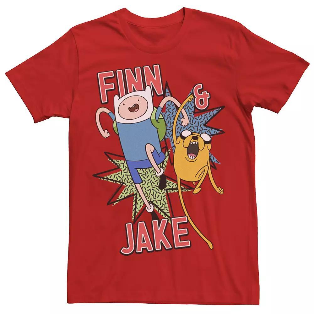 Men's Cartoon Network Adventure Time Finn & Jake Kapows Tee, Size: Small, Red Product Image