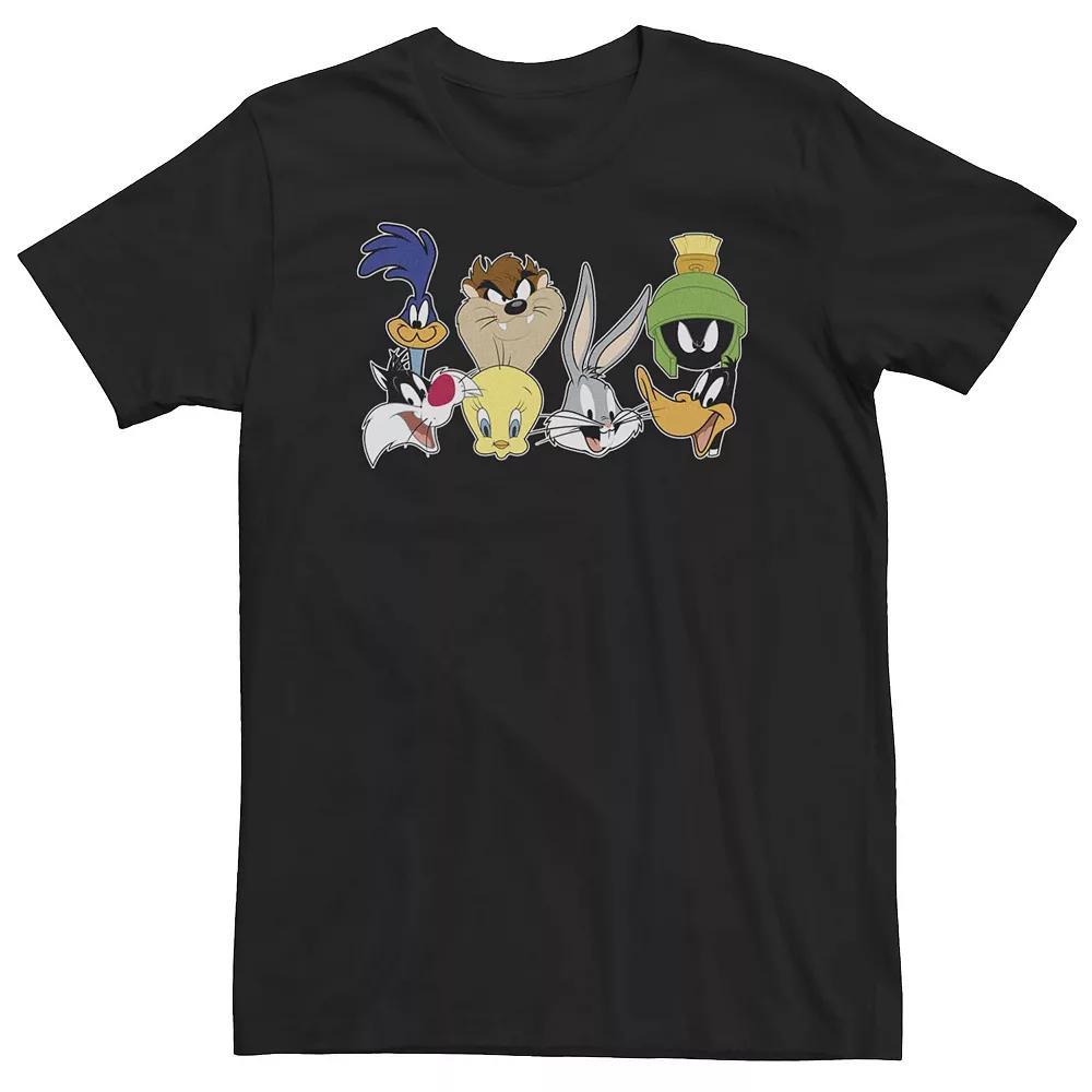 Big & Tall Looney Tunes Group Shot Big Face Line Up Tee, Men's, Size: 4XL, Black Product Image