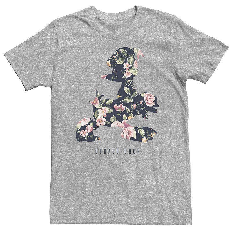 Big & Tall Disney Donald Duck Floral Fill Silhouette Tee, Men's, Size: 4XL Tall, Athletic Grey Product Image