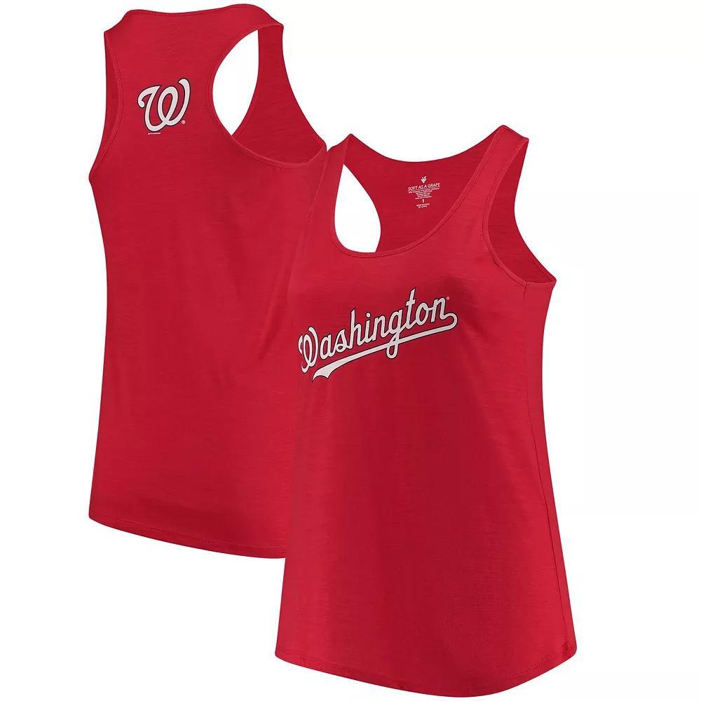 Women's Soft as a Grape Red Washington Nationals Plus Size Swing for the Fences Racerback Tank Top, Size: 3XL Product Image