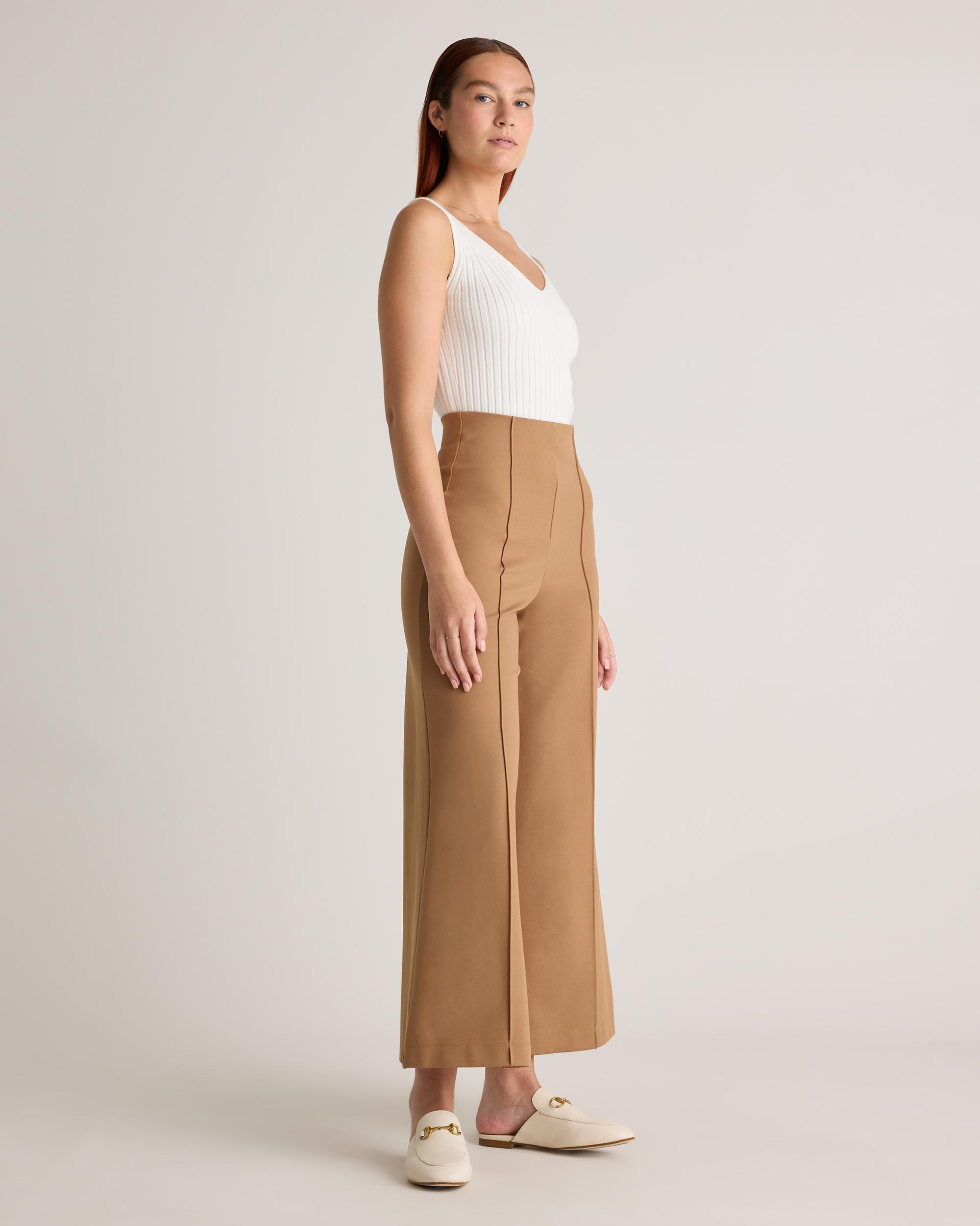 Quince | Women's Ultra-Stretch Ponte Super Wide Leg Ankle Pants Size XL, Rayon Product Image