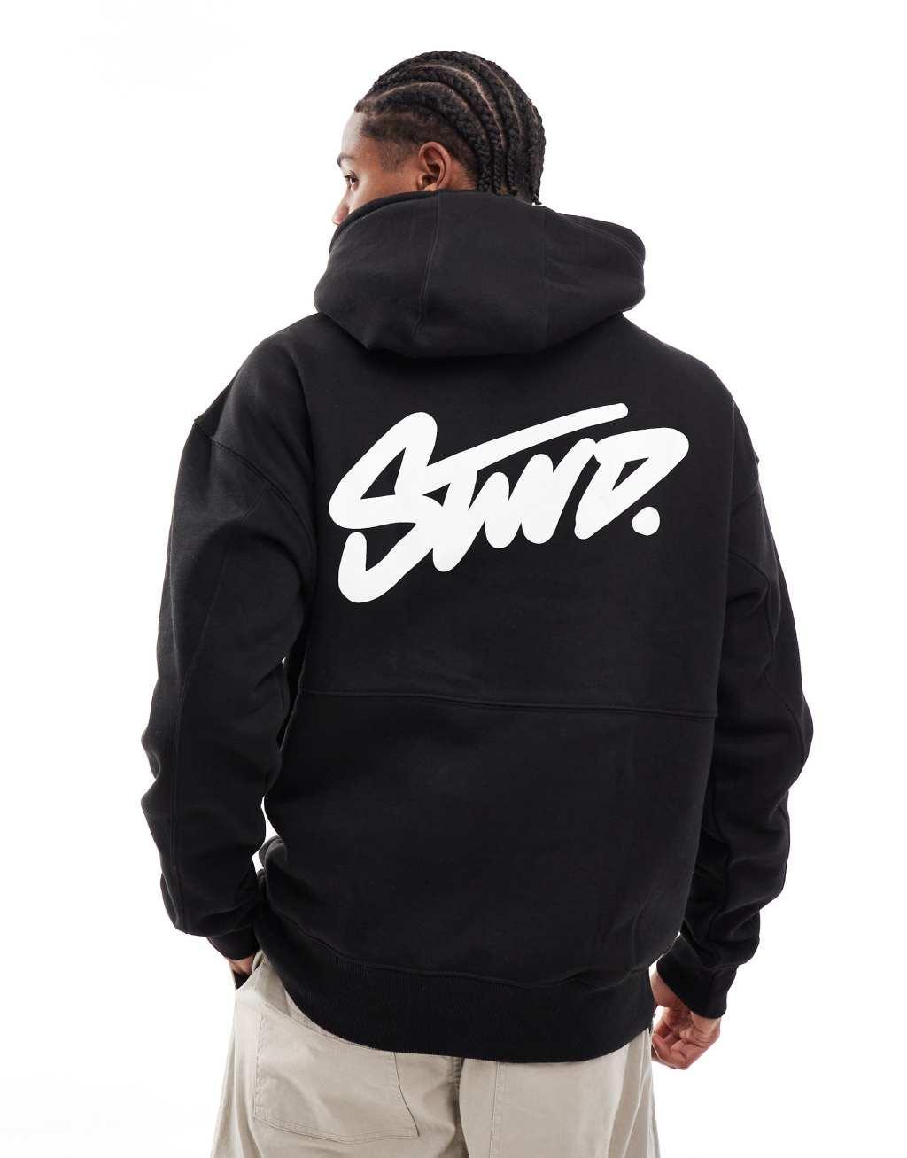 Pull&Bear STWD hoodie in black Product Image