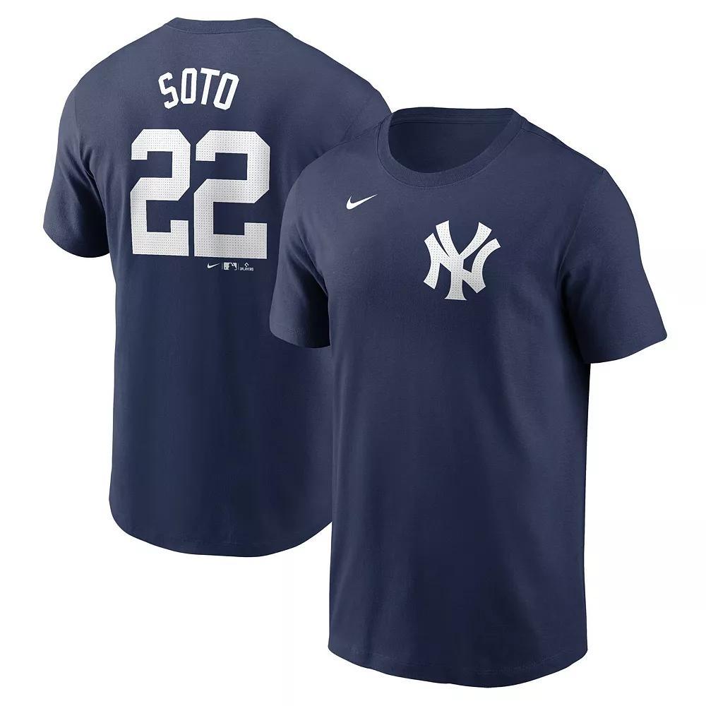 Men's Nike Juan Soto Navy New York Yankees 2024 Fuse Name & Number T-Shirt, Size: XL, Blue Product Image