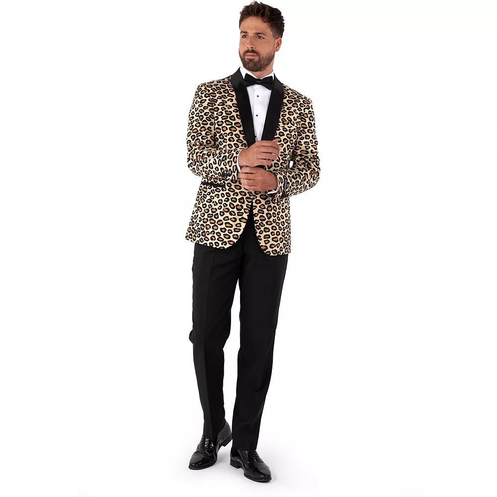 Mens OppoSuits Goldy Dots Metallic Polka Dots Tuxedo Modern-Fit Novelty Suit & Tie Set Product Image