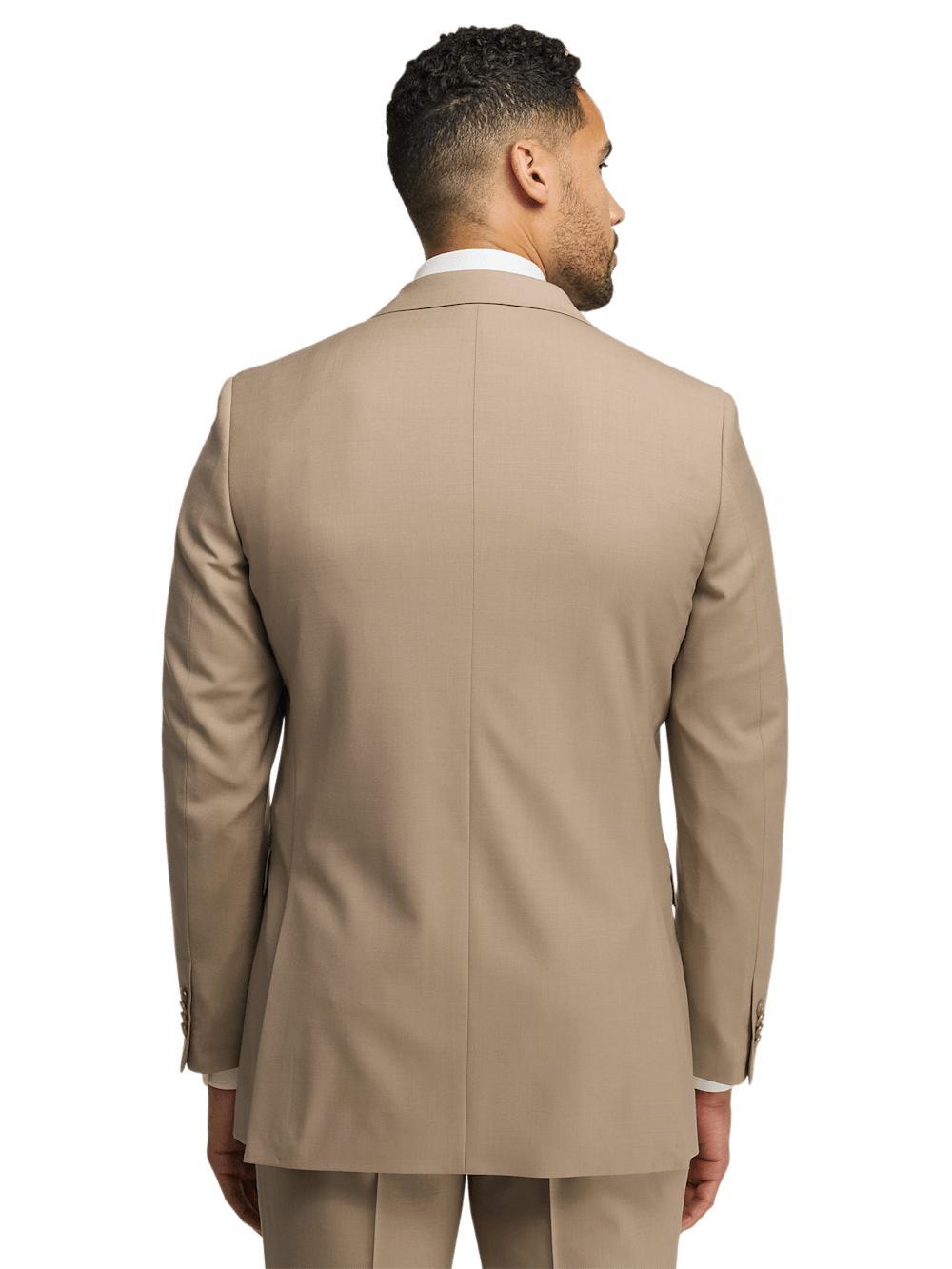 Wool Sstretch Bengaline Peak Lapel Suit - Light Tan Product Image