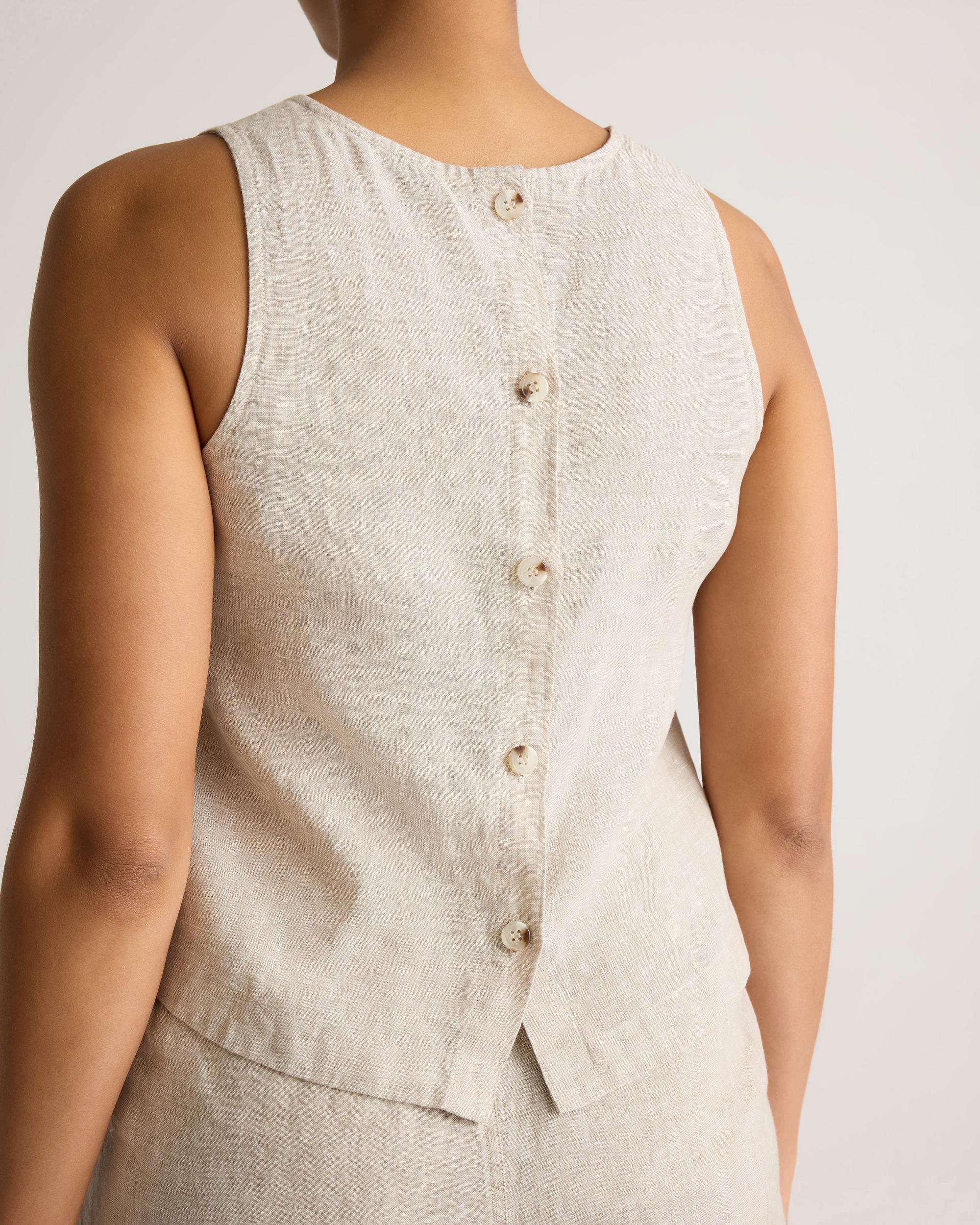 100% European Linen Cropped Tank Product Image