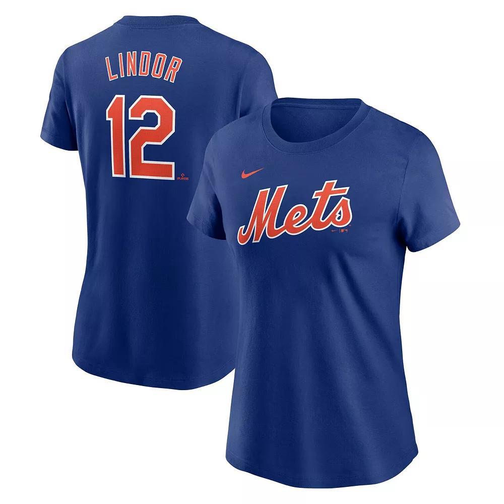 Women's Nike Francisco Lindor Royal New York Mets Fuse Name & Number T-Shirt, Size: Medium, Blue Product Image