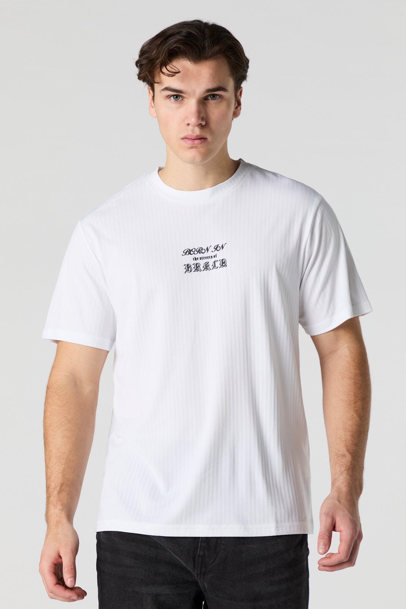 Brooklyn New York Graphic Textured T-Shirt Male Product Image