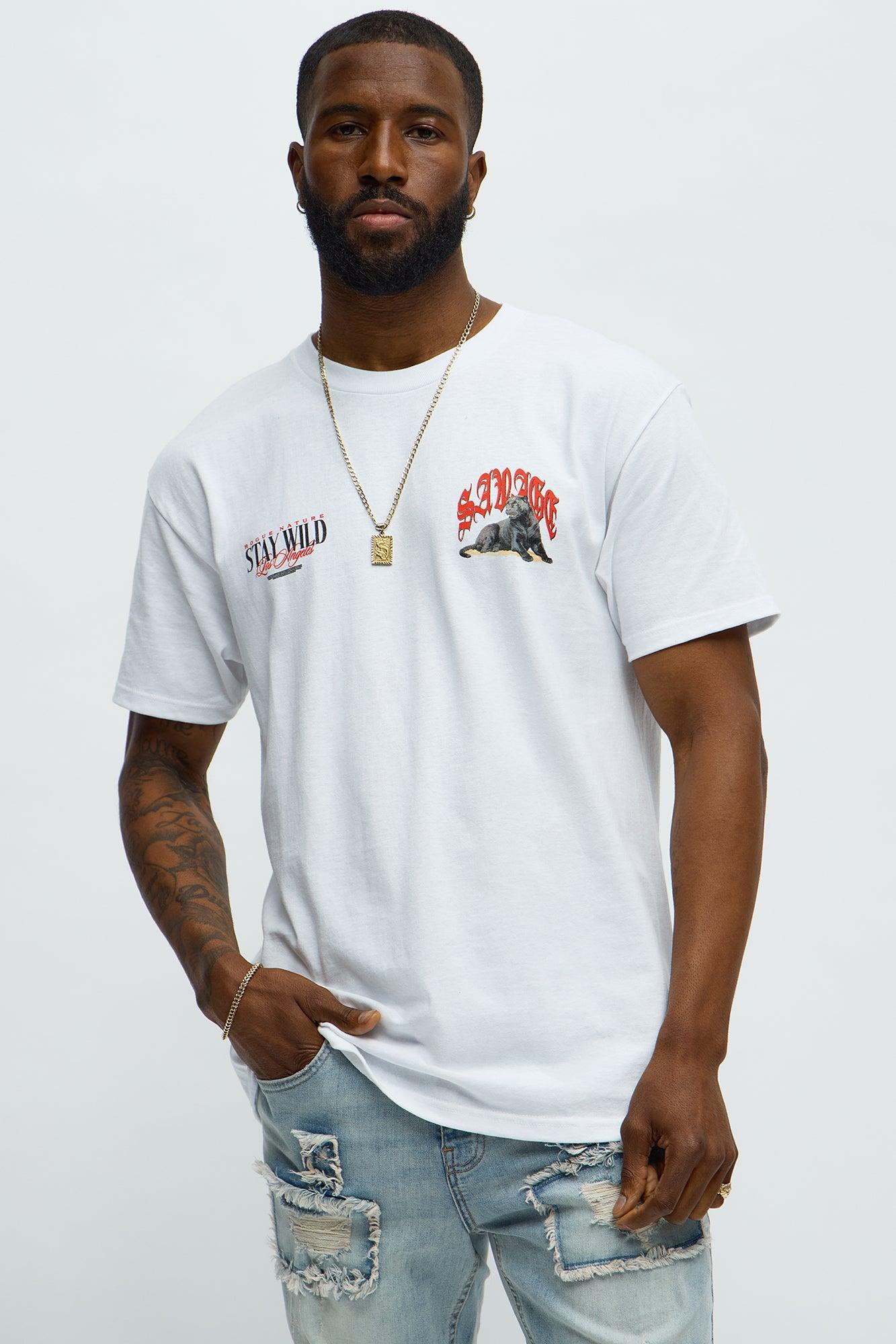 Savage Stay Wild Short Sleeve Tee - White Product Image