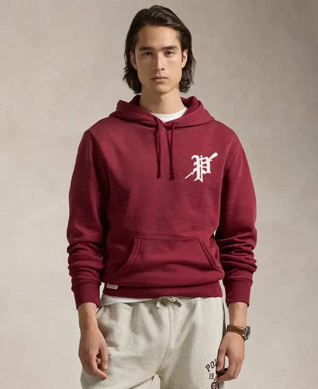 POLO RALPH LAUREN Men's Graphic Fleece Hoodie In Red Carpet Product Image