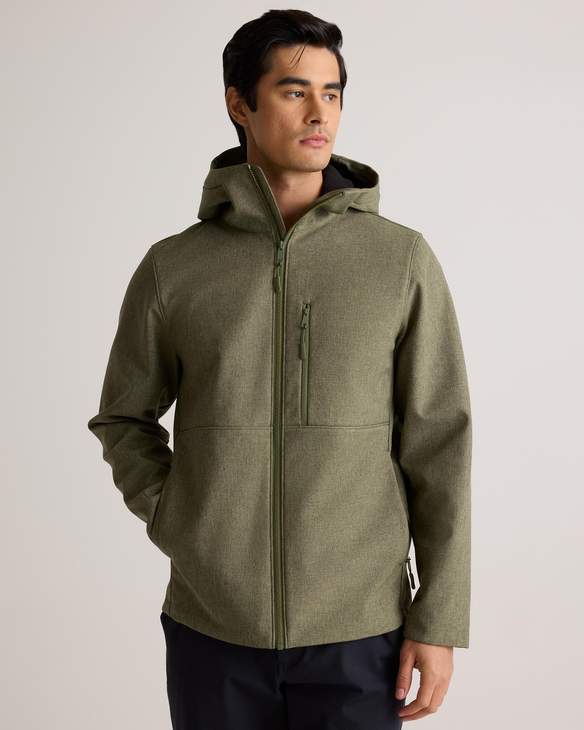 Quince | Men's Softshell Fleece-Lined Full-Zip Hooded Jacket Size XL, Recycled Polyester Product Image