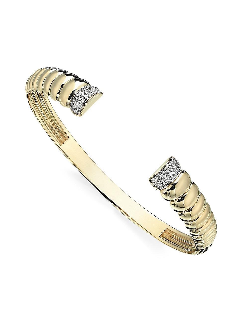 Womens Connected Morphose 14K Yellow Gold & 0.47 TCW Diamond Cuff Product Image