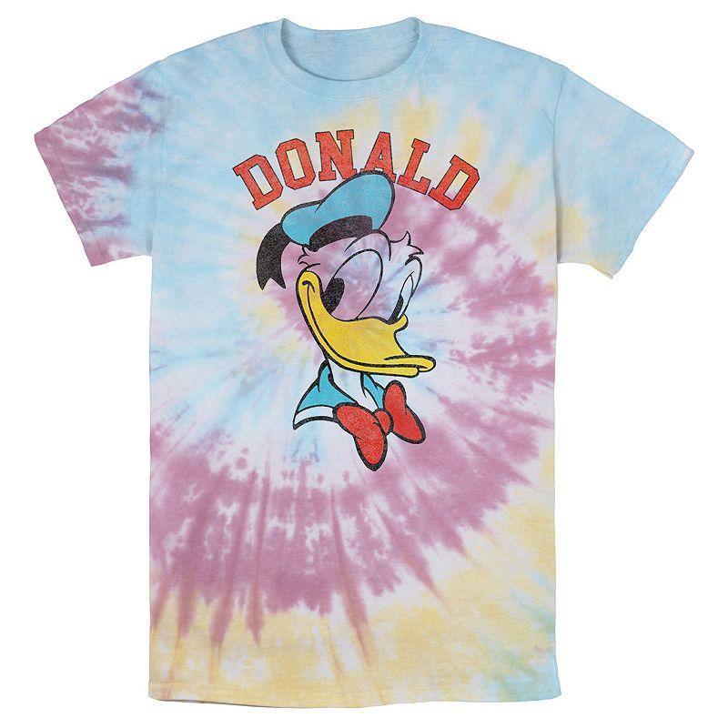 Men's Disney Mickey And Friends Donald Duck Happy Big Face Wash Tee, Size: Large, White Blue Product Image