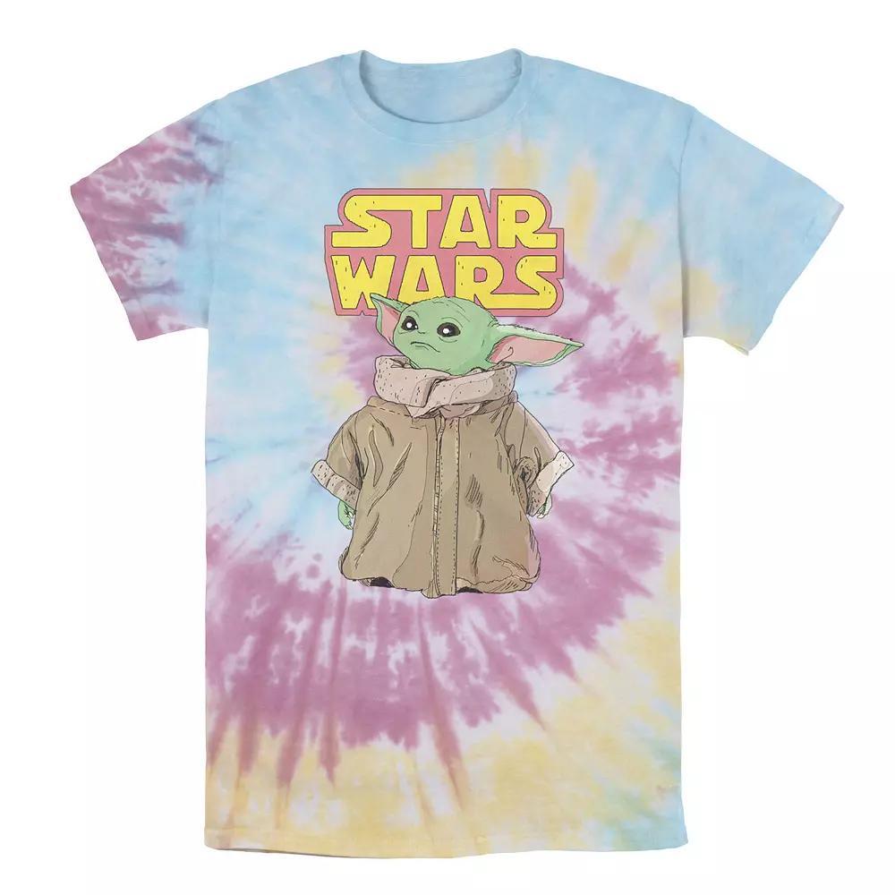 Men's Star Wars The Mandalorian The Child Cute Stare Logo Tee, Boy's, Size: Medium, Black Grey Product Image