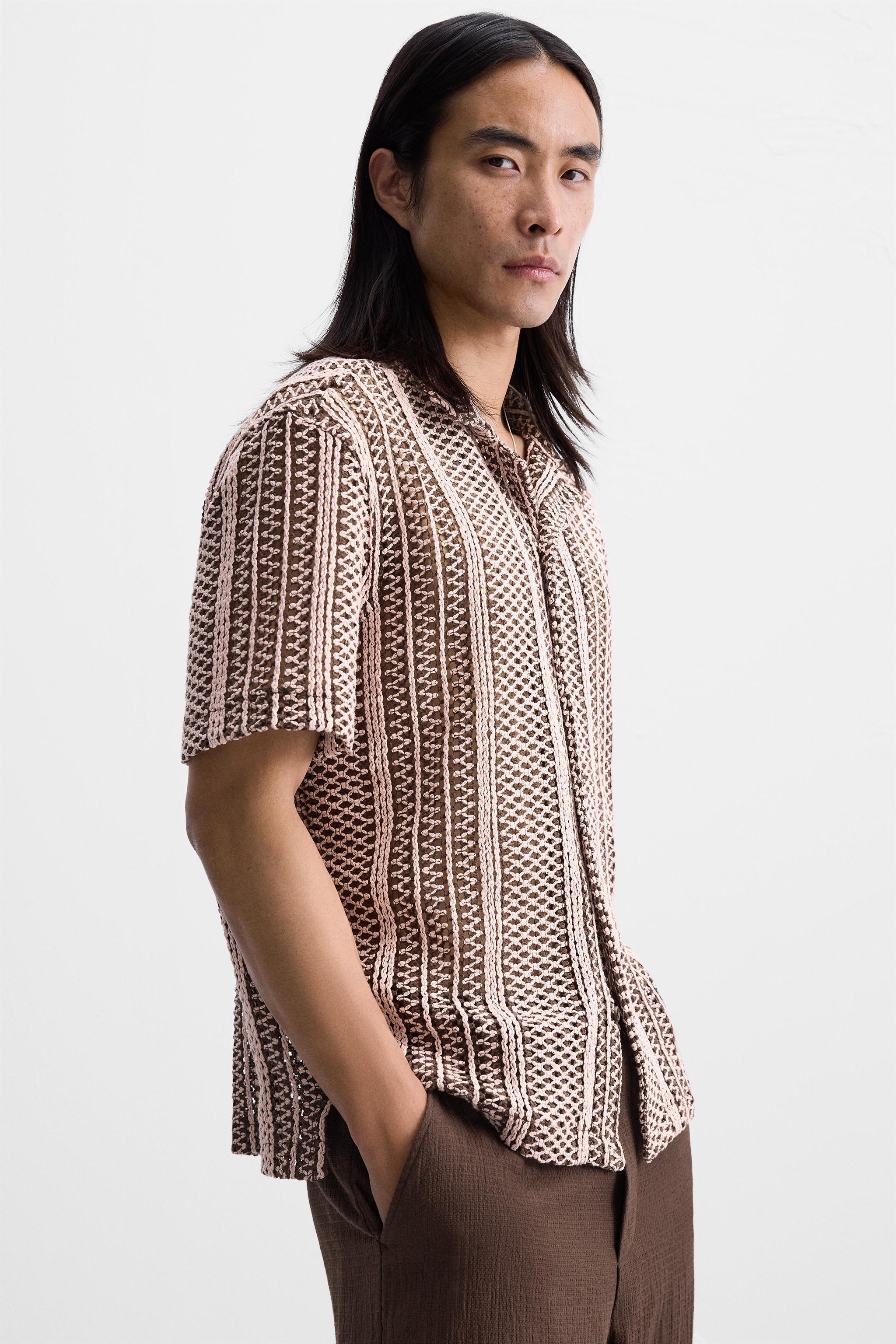 GEOMETRIC CROCHET SHIRT Product Image