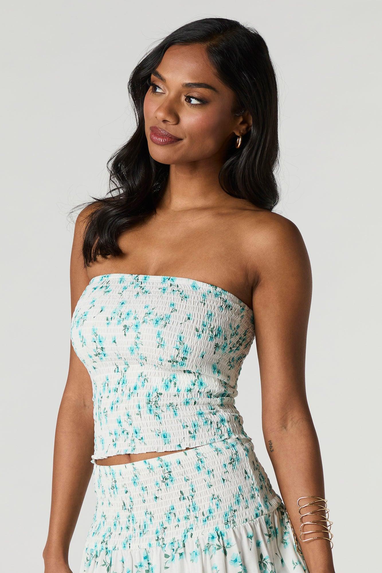 Floral Smocked Tube Top Female Product Image