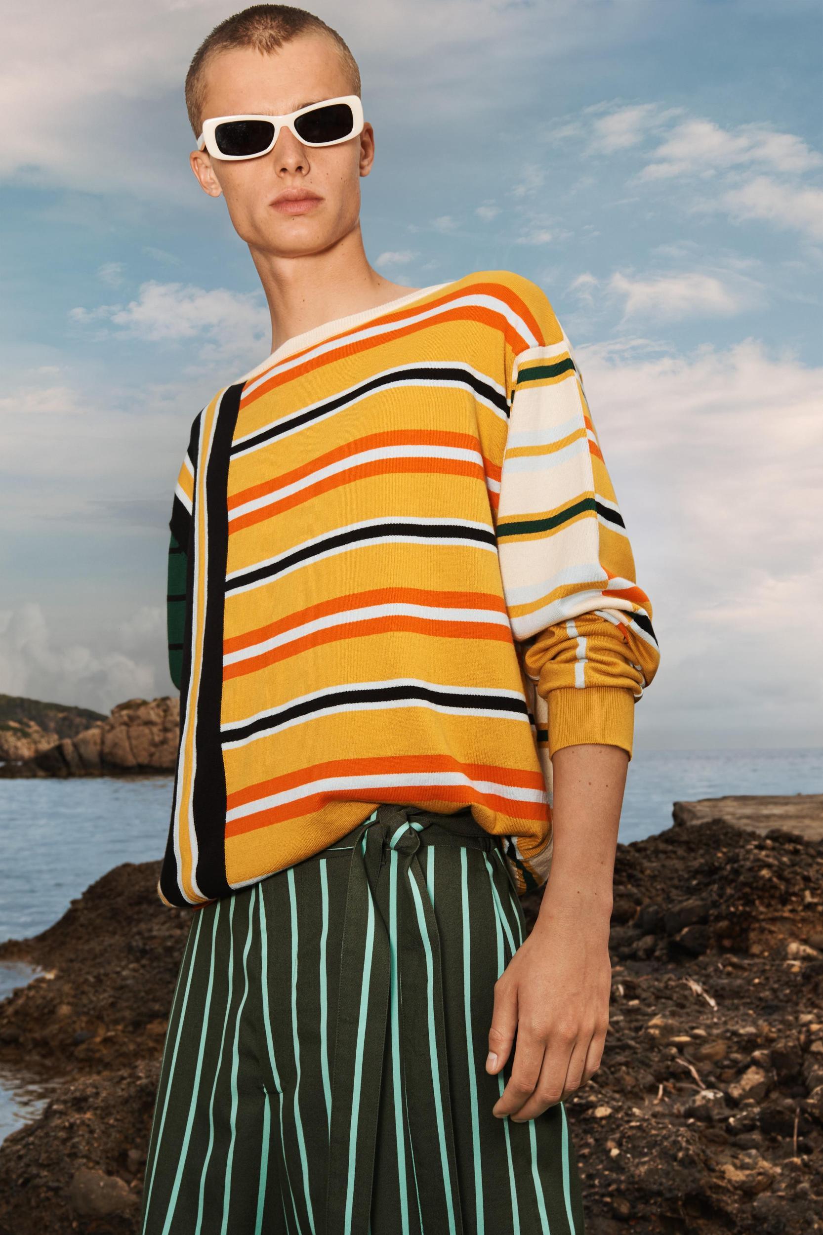 LIMITED EDITION STRIPED WIDE FIT PANTS Product Image
