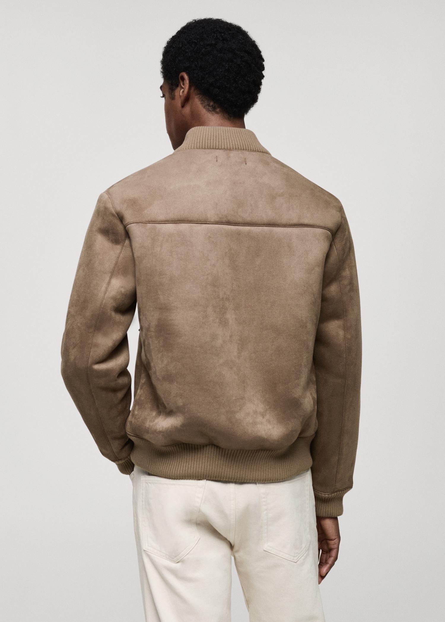 Suede-effect bomber jacket - Men | MANGO USA Product Image