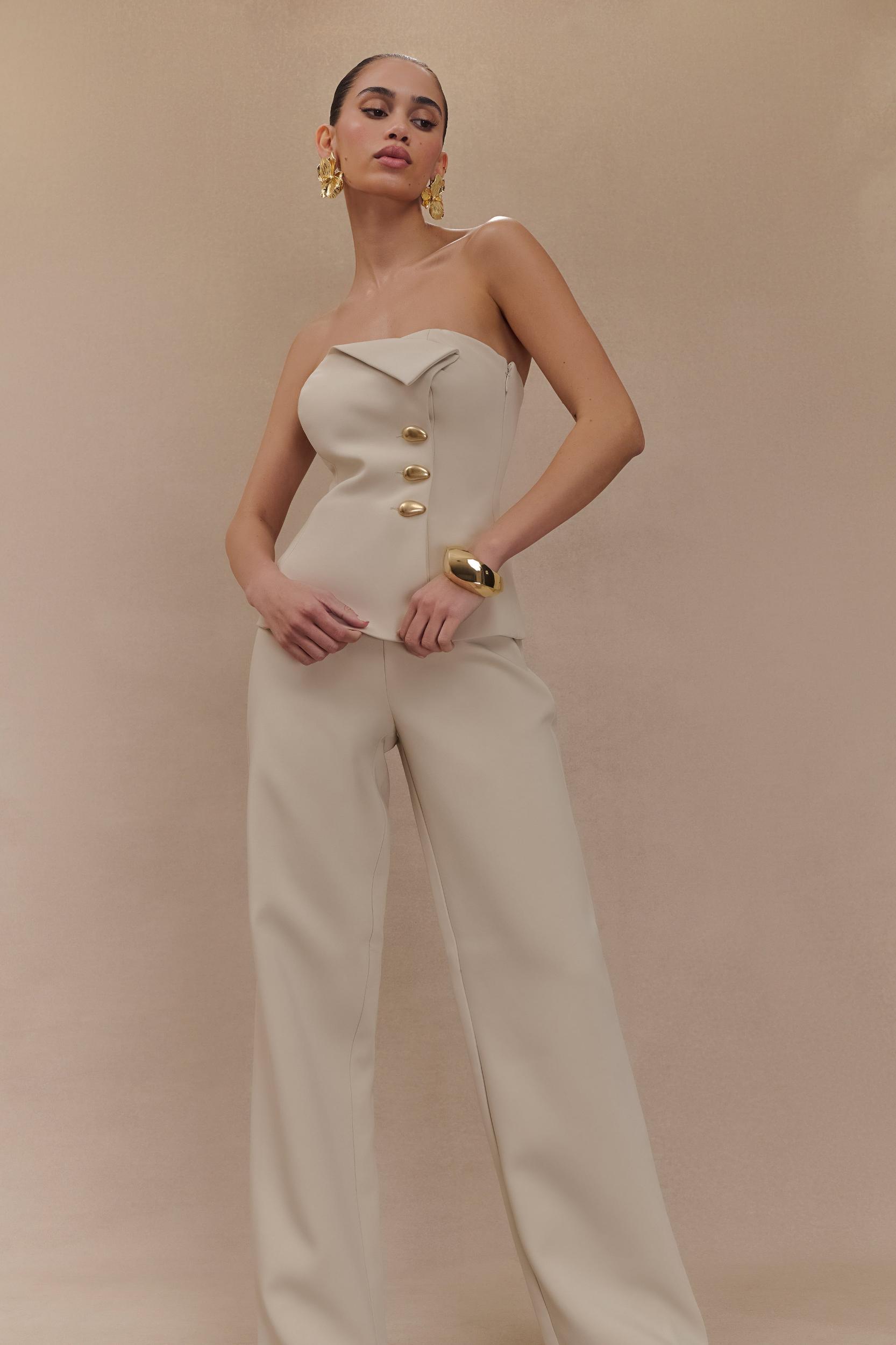 Lindie Straight Leg Suiting Pants - Sand Product Image