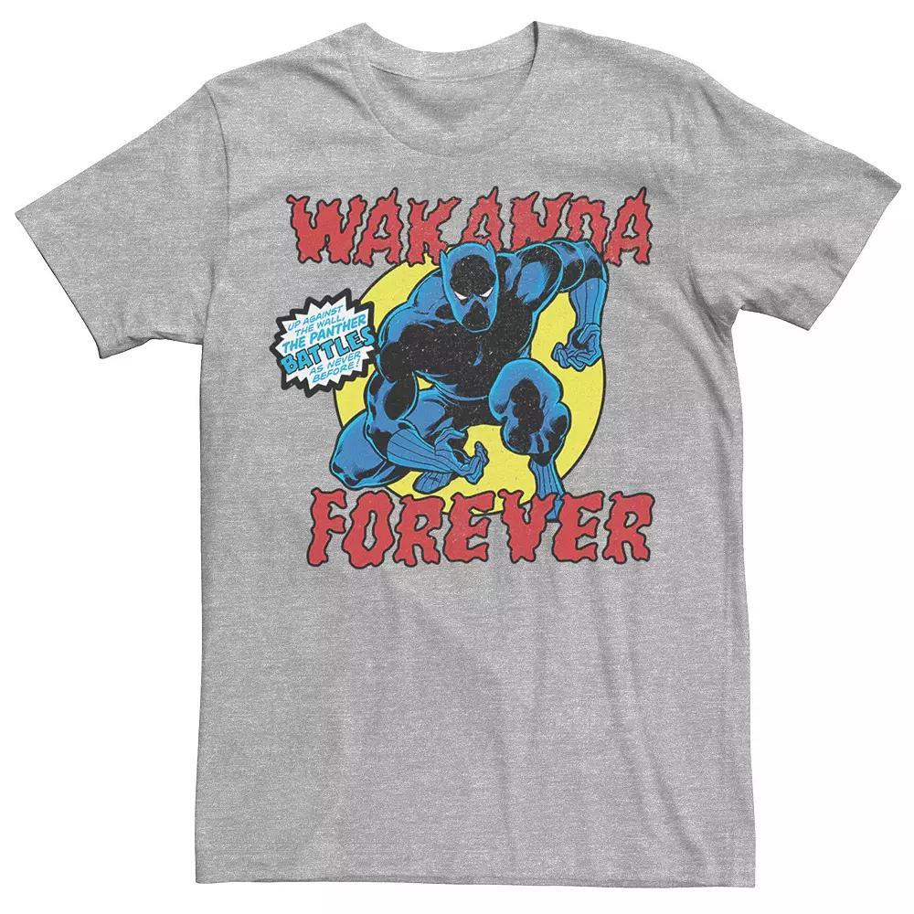 Men's Marvel Black Panther Vintage Battle Pose Graphic Tee, Size: XXL, Athletic Grey Product Image