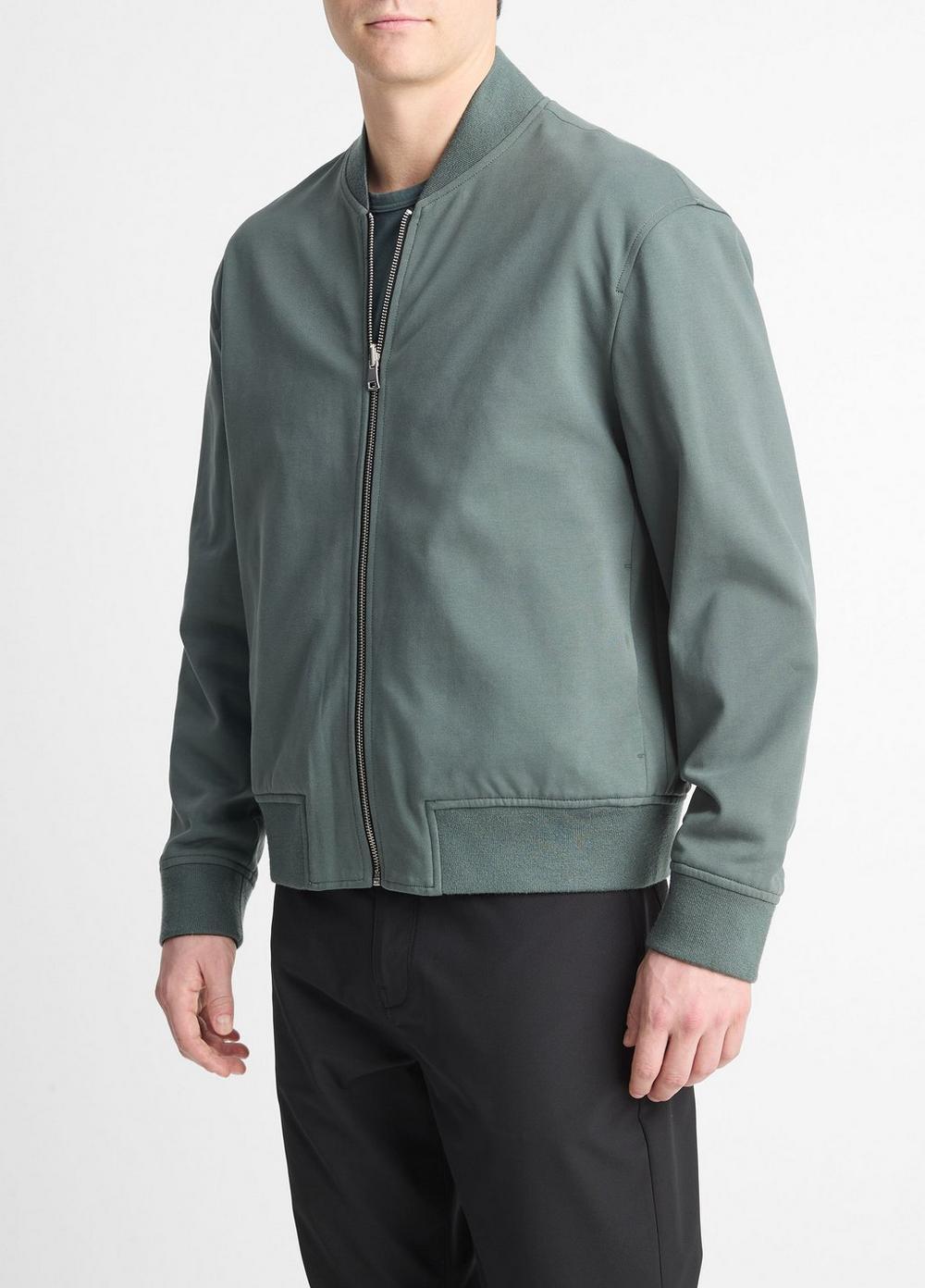 Mens Reversible Cotton-Blend Bomber Jacket, Black/petrol Green, Size XL Vince Product Image