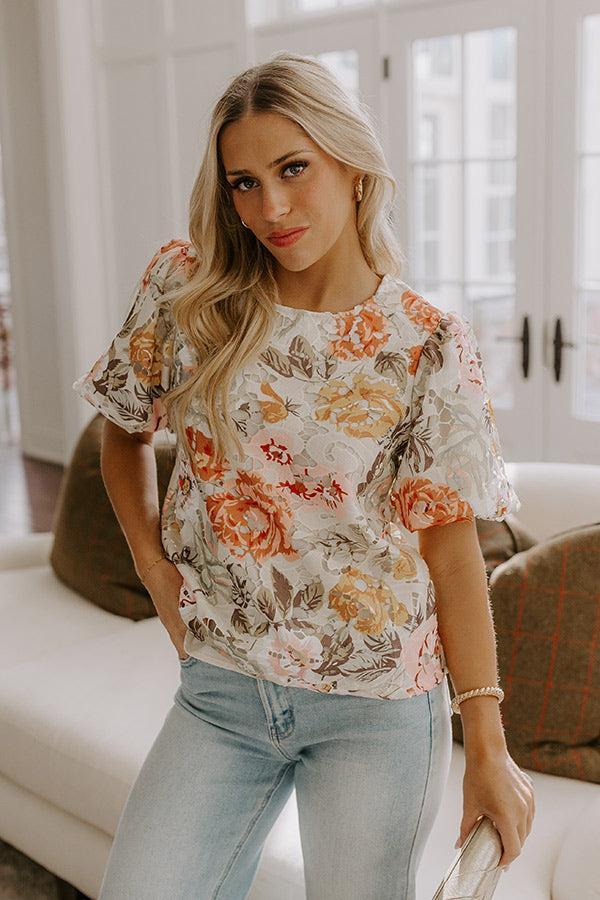 Tea Garden Chic Floral Top Product Image
