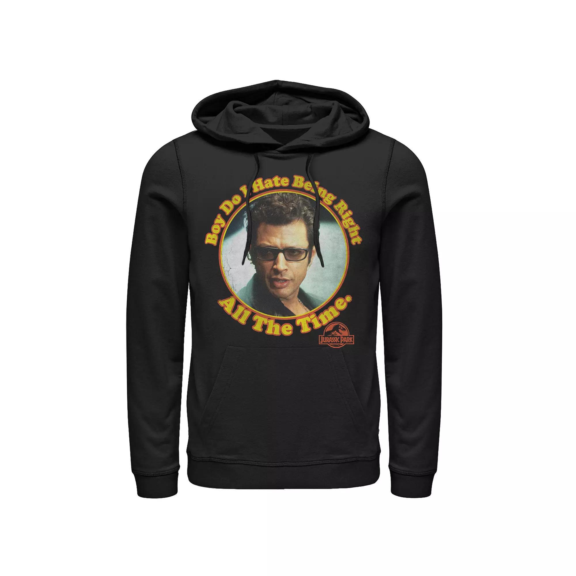 Men's Jurassic Park Hate Being Right All The Time Hoodie, Size: Small, Grey Heather Product Image