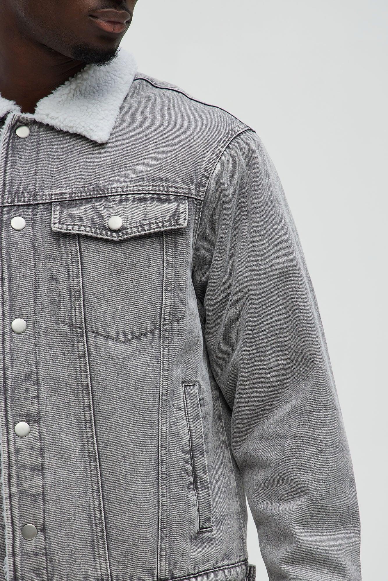 Street Dreams Sherpa Collar Jacket - Grey/combo Product Image