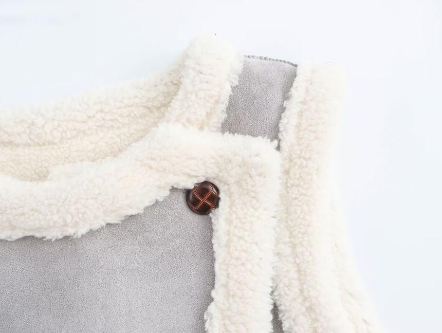 Crew Neck Fleece Lined Single Button Vest Product Image