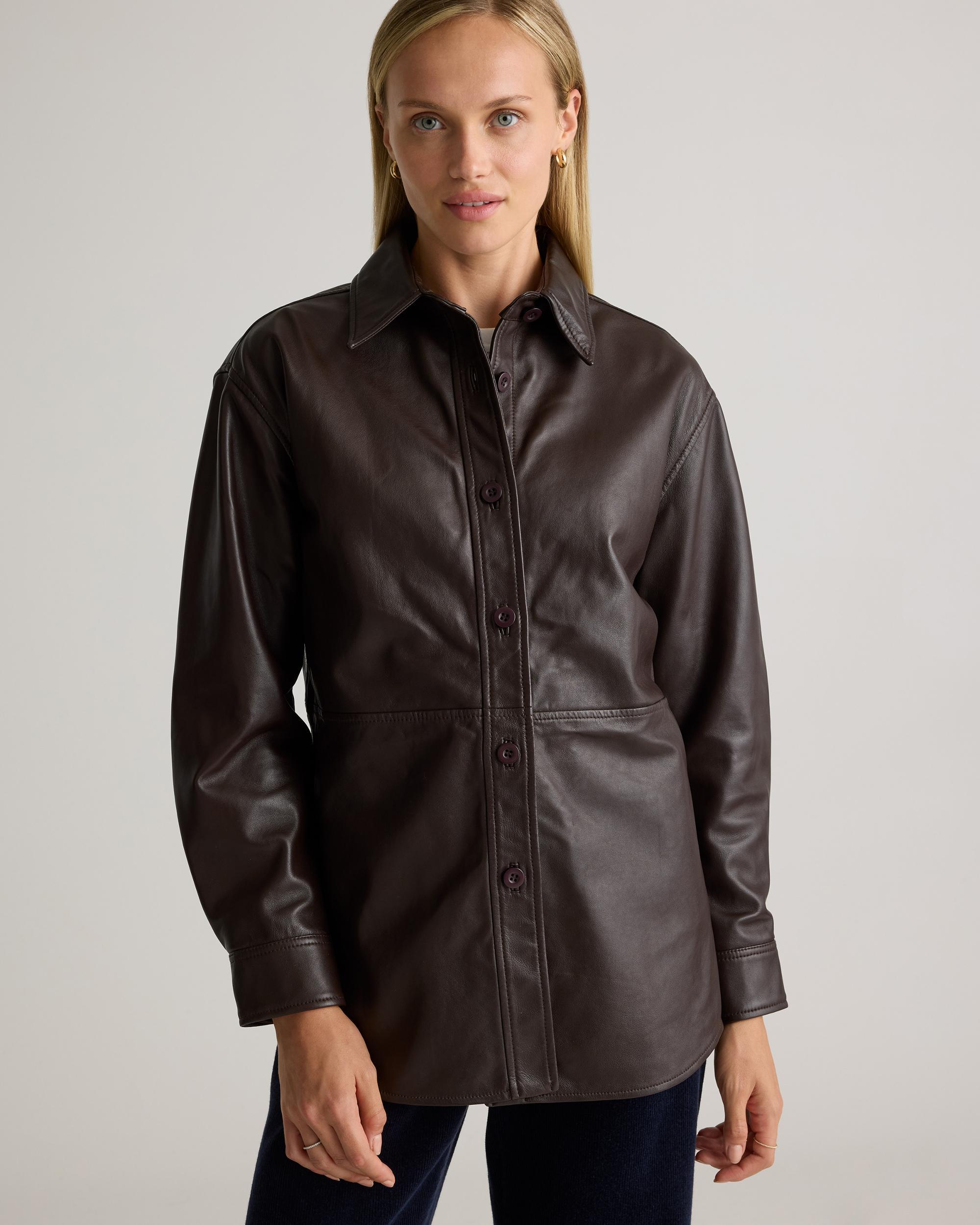 Quince | Women's Shirt Jacket Size XS, Leather Product Image