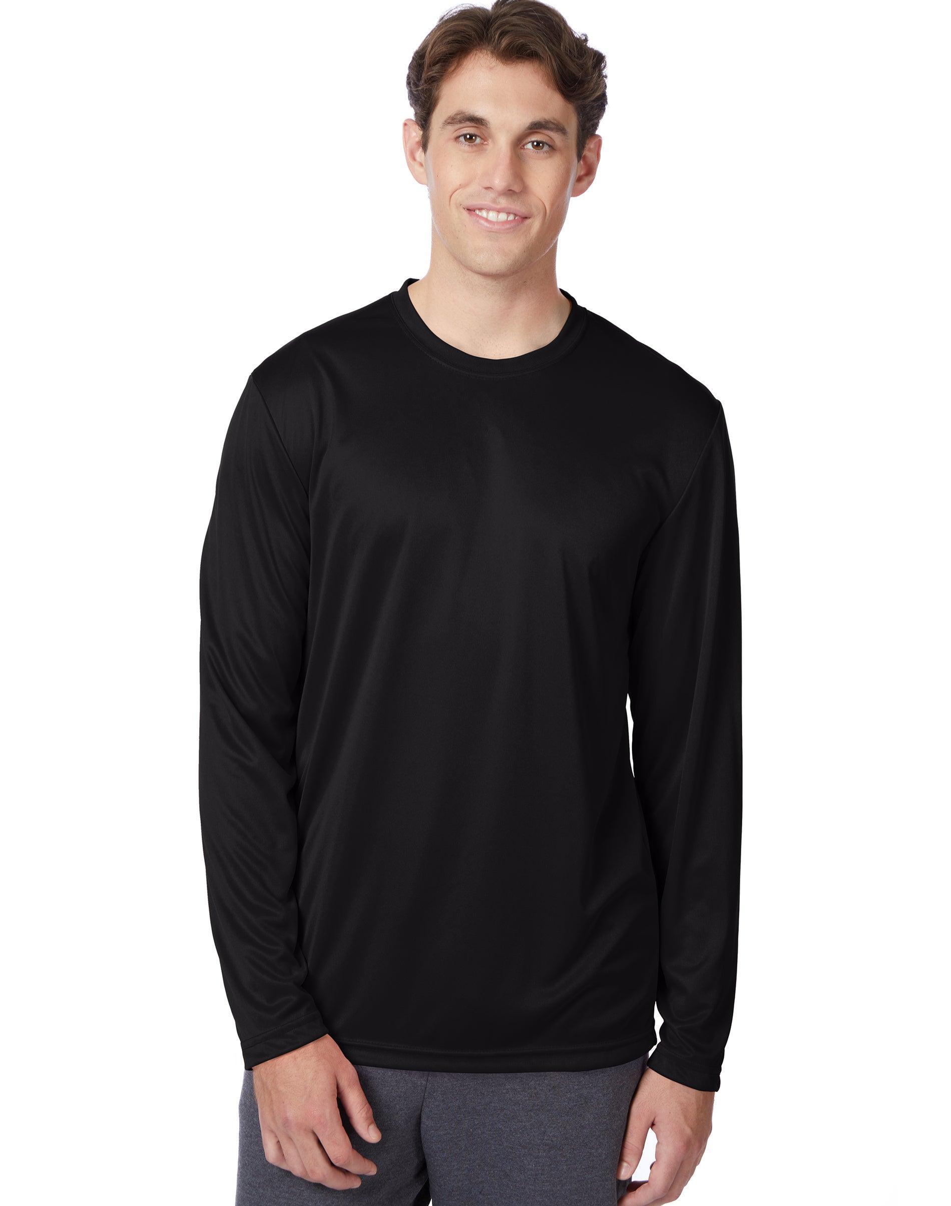 Men's Hanes® CoolDRI Long Sleeve Performance Tee, Size: XL, Blue Product Image