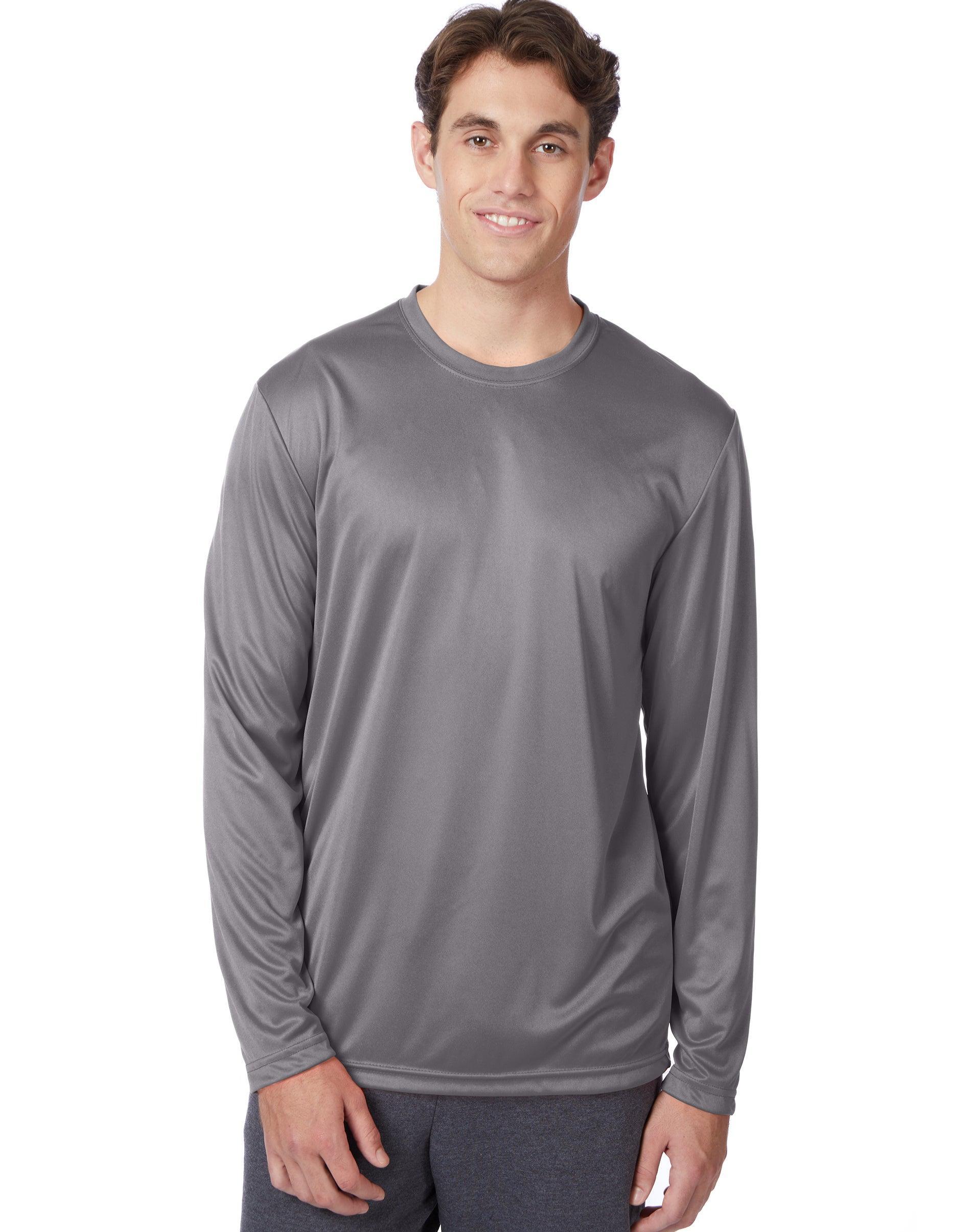 Men's Hanes® CoolDRI Long Sleeve Performance Tee, Size: XL, Blue Product Image