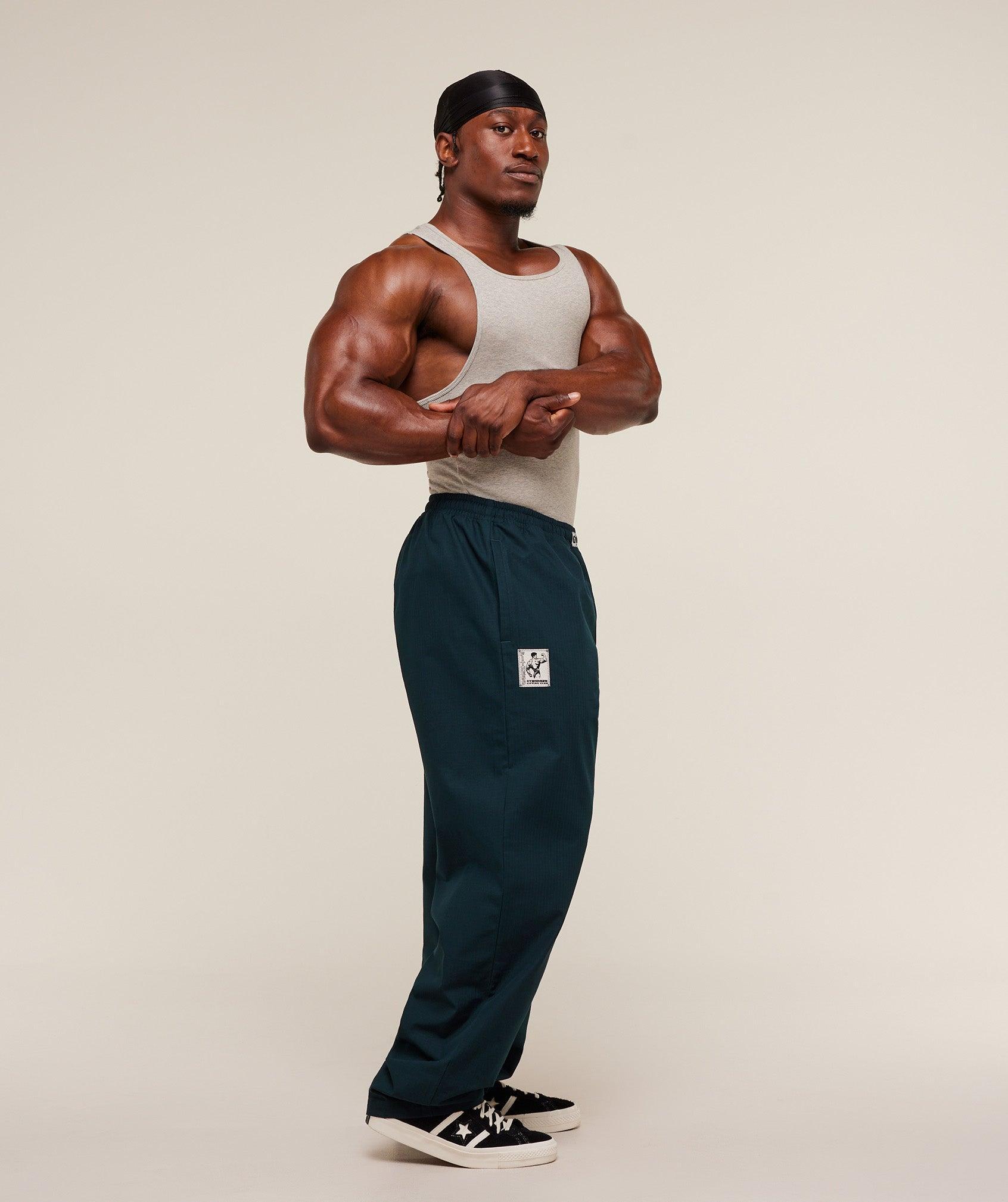 Gymshark Straight Leg Pumper Pants - Deep Petrol Blue Male Product Image