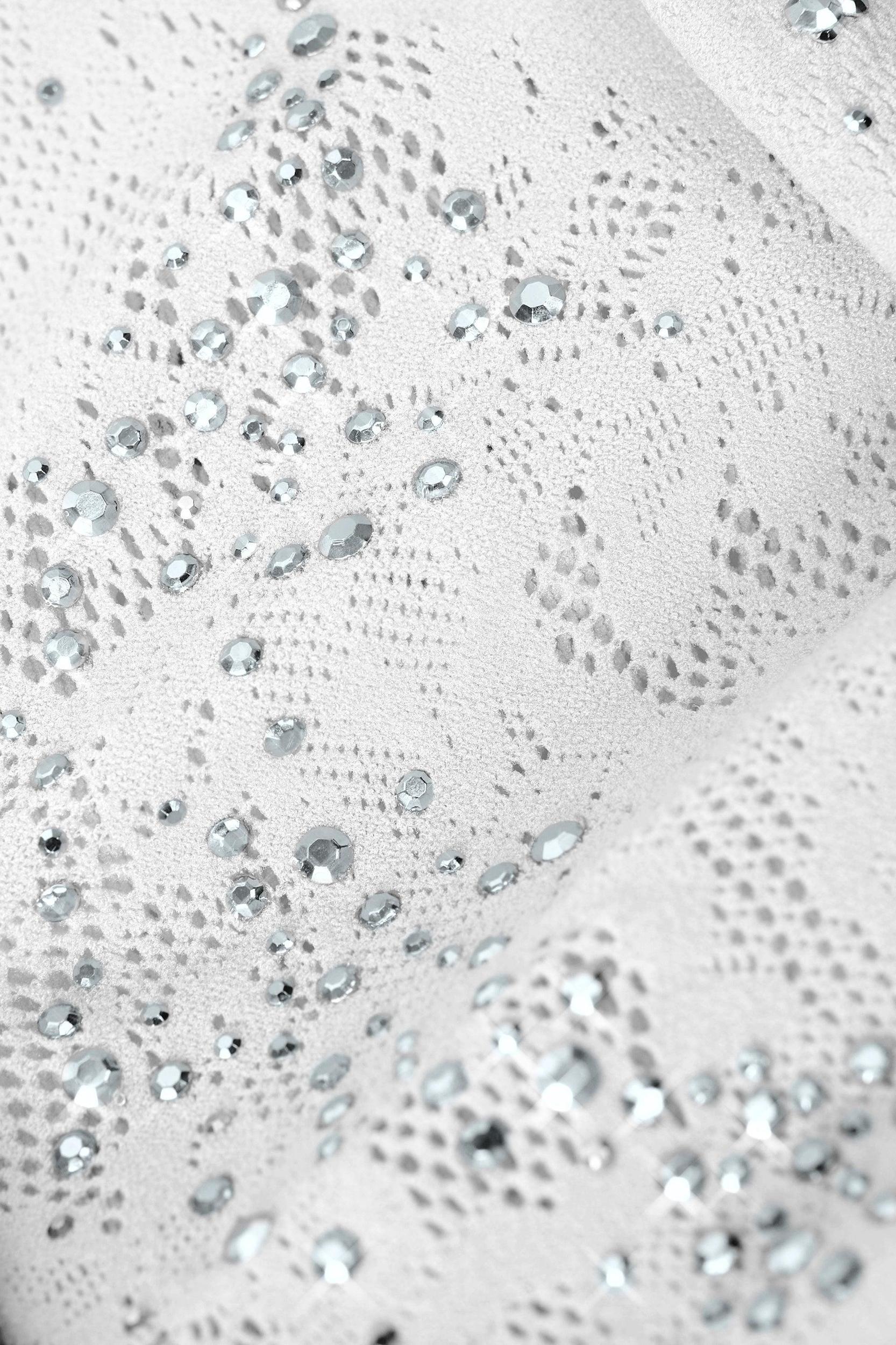 Embellished Cut-Out Unitard in Ivory Product Image