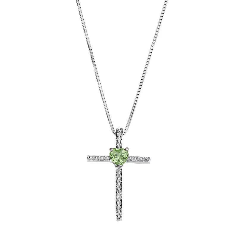 Gemminded Sterling Silver Blue Topaz Cross Pendant Necklace, Women's, Size: 18" Product Image